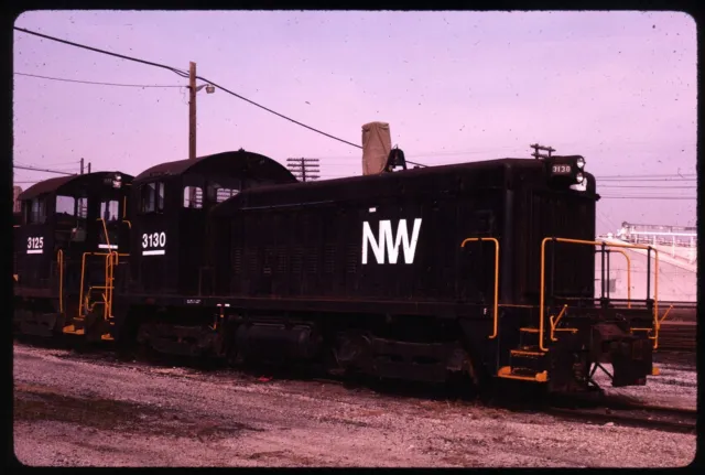 Original Rail Slide - NW Norfolk & Western 3130 Ft Wayne IN 2-27-1983