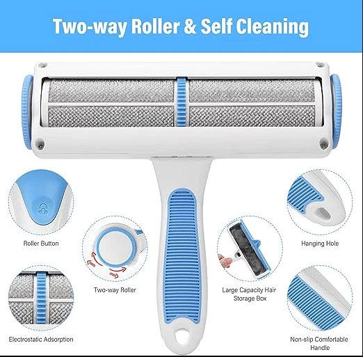 Reusable Dog Cat Pet Hair Remover Roller for Furniture, Couch, Carpet, Car Seat