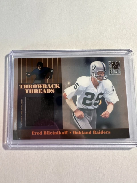 K83,755 - 2006 Donruss Elite Throwback Threads #9 Fred Biletnikoff Jersey #/249 K83,755 - 2006 Donruss Elite Throwback Threads #9 Fred Biletnikoff Jersey #/249