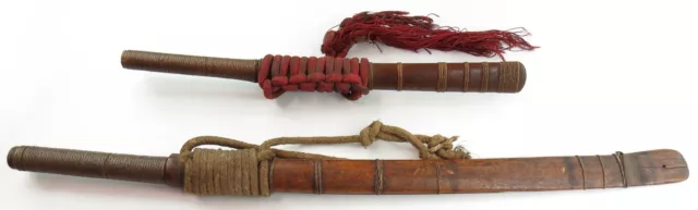 Matched Pair Of Antique Burmese Dha Swords Dao