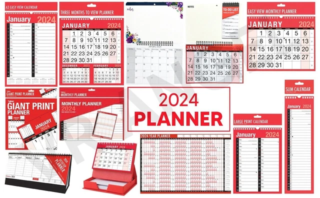 2024 WALL PLANNERS & CALENDARS - Year/Month/Week/Day to View ...