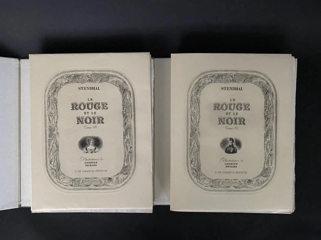 LE ROUGE ET le noir Stendhal 2 vol illustrés sur vélin Crèvecoeur 1947 ...