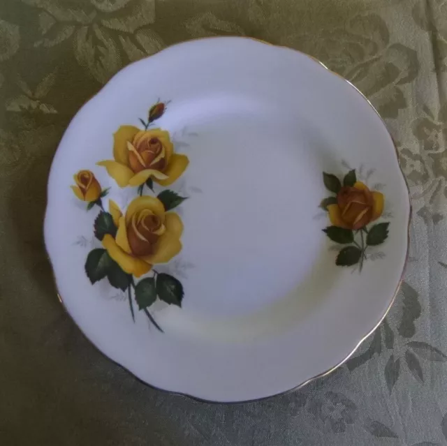 Vintage Royal Sutherland England Fine Bone China Side Plate *Yellow Roses