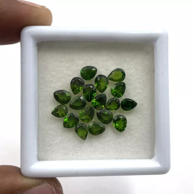 Naturel Chromé Diopside Poire Coupe Desseré Gemme 18 Pièces 4 5 MM 6.70 CT