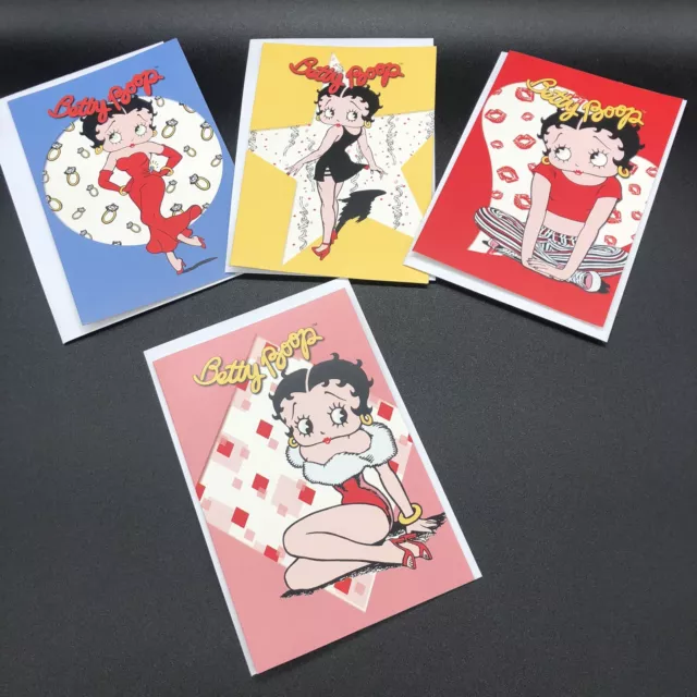 Betty Boop Cards Blank Notecards Envelopes Set Of 4 Different Colors Clean 2003