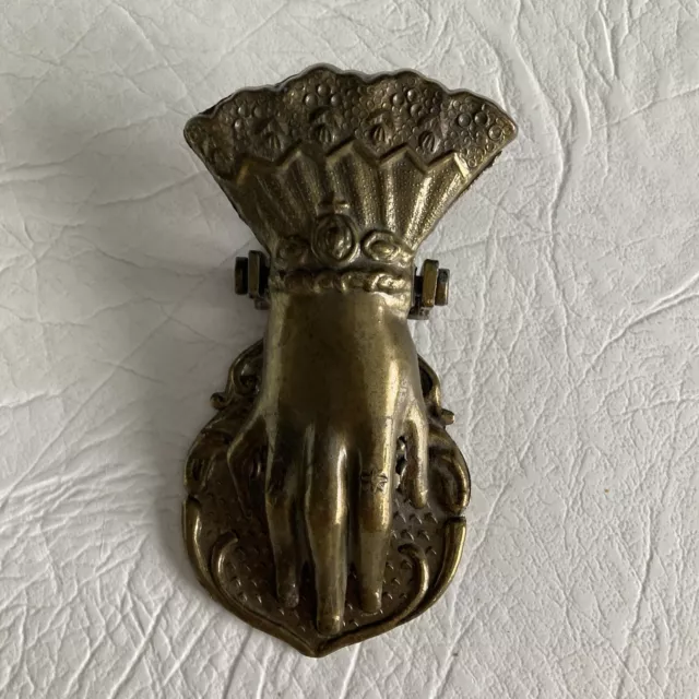 Hanging Solid Brass Reproduction Victorian Hand Clip Made In Italy