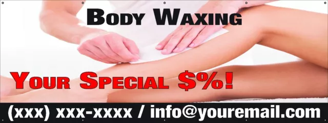 Body Waxing Banner 36"x96" Free Shipping & Customization, Ready to Hang!