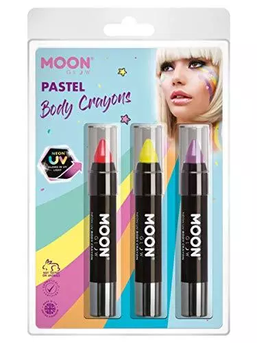Smiffys Moon Glow Intense Neon UV Body Crayons,