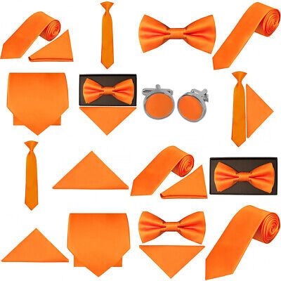 CRAVATTE R US Arancione Tinta Unita Raso Classiche Cravatta da uomo