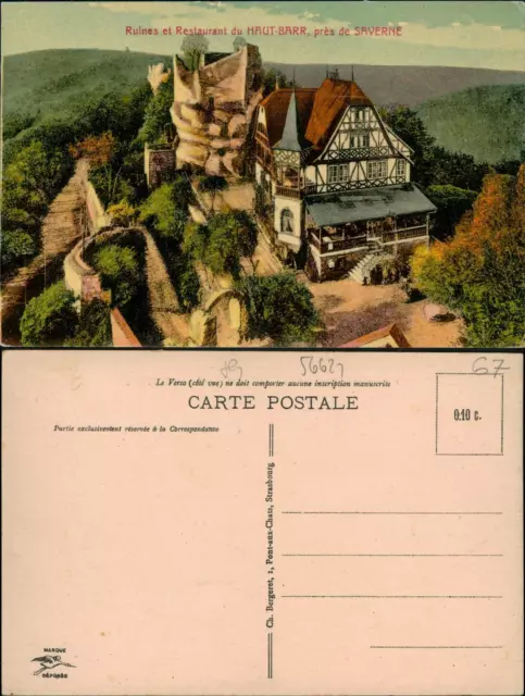 CPA Zabern Saverne Ruines et Restaurant du HAUT-BARR 1915