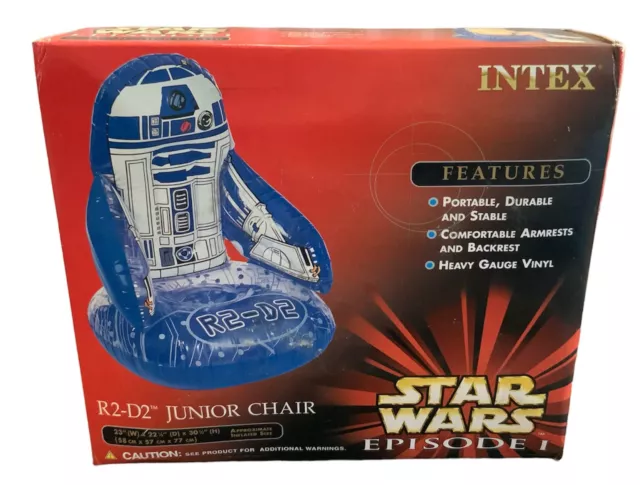 Star Wars R2-D2 Junior Inflatable Chair / Intex Vinyl Vtg Ep1 New (r19