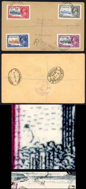 Virgin Is SG106l 1935 Silver Jubilee 1/- Kite and Horizontal log on Cover