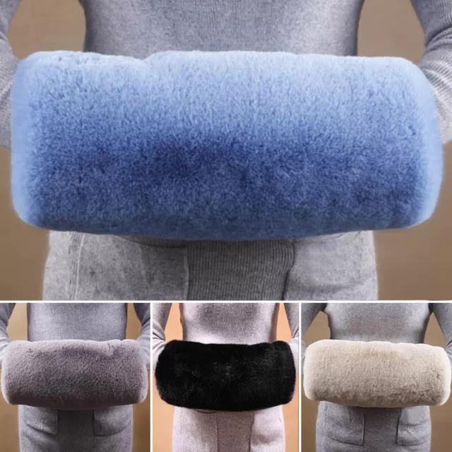 2X Winter Fleece Muff Hand Warmer Sleeve Fluffy Faux Fur Gloves Bridal Hand Tube