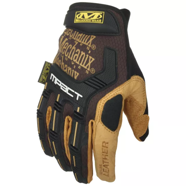 Mechanix Wear M-Pact Leder Handschuhe Herren Arbeit Mehrzweck Holzarbeiten Braun