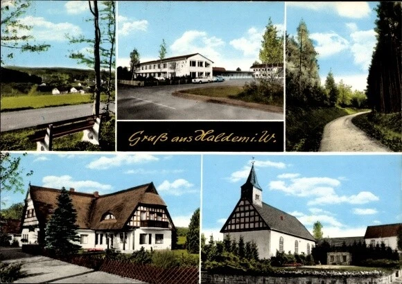 Ak Haldem Stemwede in Westfalen, Kirche, Straßenpartien, Gaststätte - 3269207