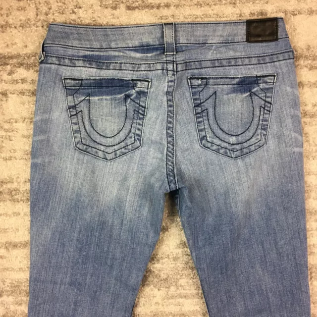 True Religion Jeans Womens 32 Stella Low Rise Skinny Blue Measure 33x32