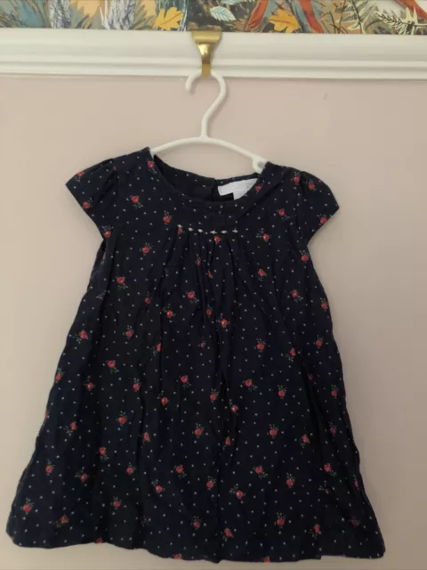 Baby girl 6-9 months dress WHITE COMPANY navy roses