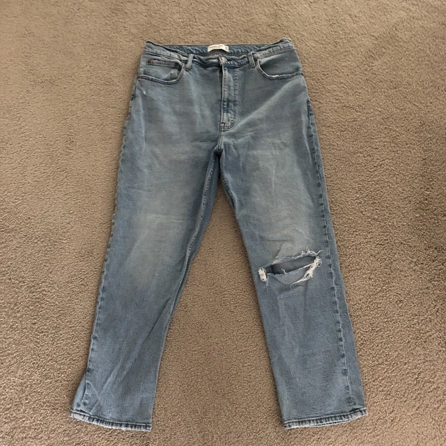 Abercrombie & Fitch The Ankle Straight Ultra High Rise Jeans Size 32/14 Lt. Wash