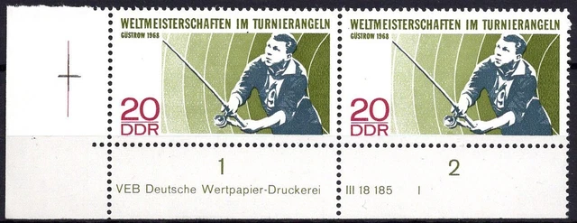 DDR 1968 Mi.Nr. 1374 ** postfrisch Eckrand mit DV Druckvermerk FN 1