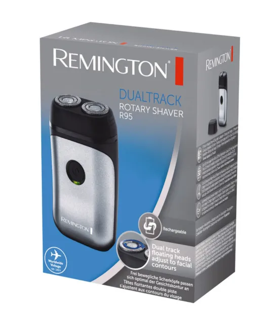 Remington R95 Men's Corded/Cordless 2-Head Travel Rotary Shaver Trimmer  *New*