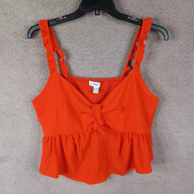 Forever 21 Shirt Womens 2X Orange Cami Tank Top Sleeveless Polyester Stretch