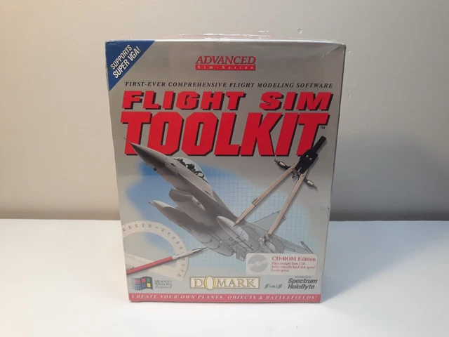Vintage Flight Sim Toolkit By Domark PC Game Flight Modeling Software NOS