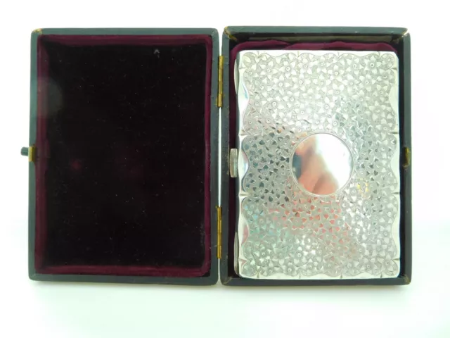 Superb Victorian Cased English Sterling Silver Card Case