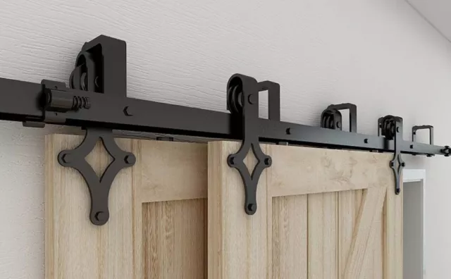 4-20FT Sliding Barn Door Hardware Kit for Single/Double/Bypass Rhombus Hangers