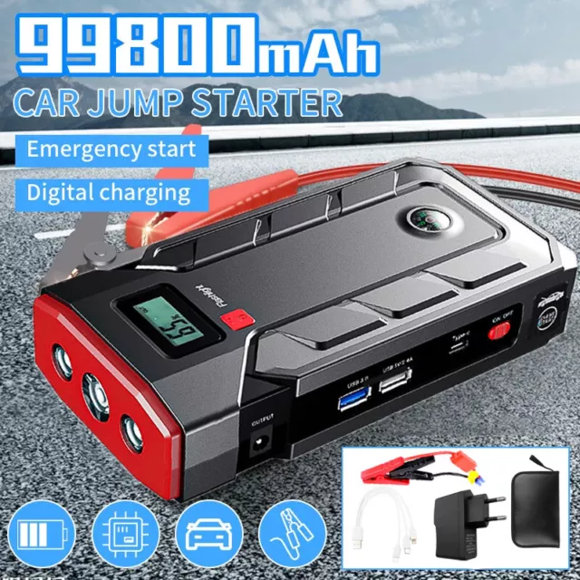 Car 99800mah 1000A Jump Starter Portable Power Bank Booster Starting Device  Starten Charger For Cars 12V 6.0L Articles For Cars - AliExpress