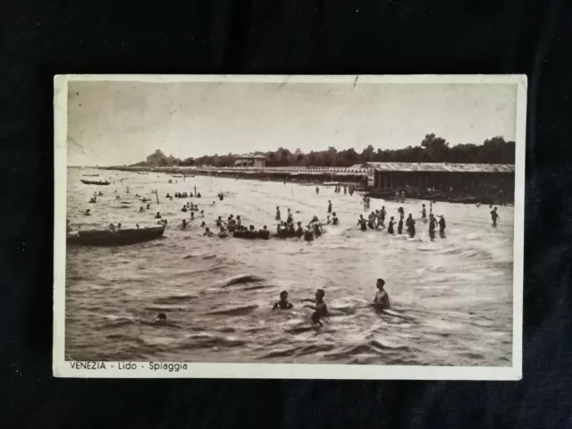 Cartolina Lido Spiaggia Venezia Animata E76