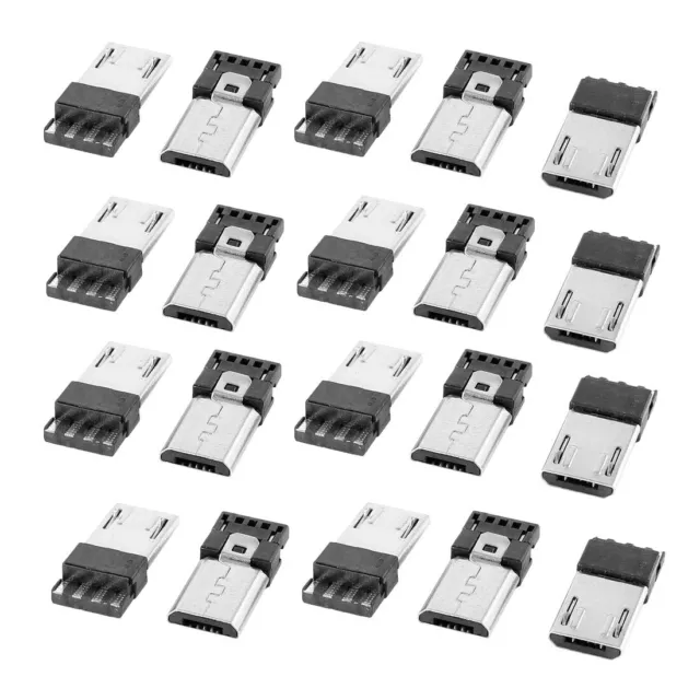 Lot de 10 Micro USB mâle Type B 5 broches Port Jack vers connecteur brasage