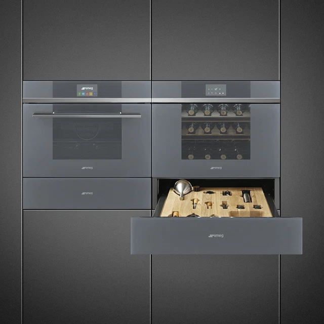 SMEG Kompakt-Dampfbackofen avec Grill Verre en Argent 40L Linea Design SF4104VCS 3