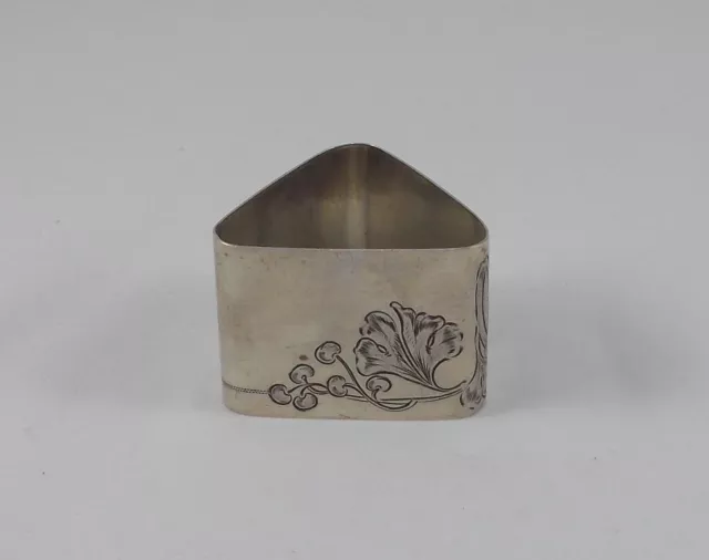 Rare Napkin Ring Art Nouveau IN 800er Silver Handmade Lutz&Weiss