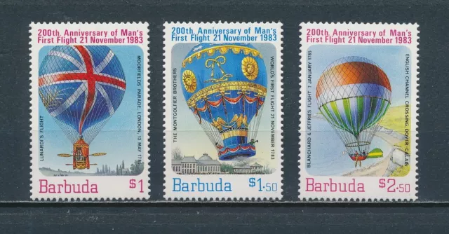 Barbuda  578-80 MNH, Manned Flight, 1983