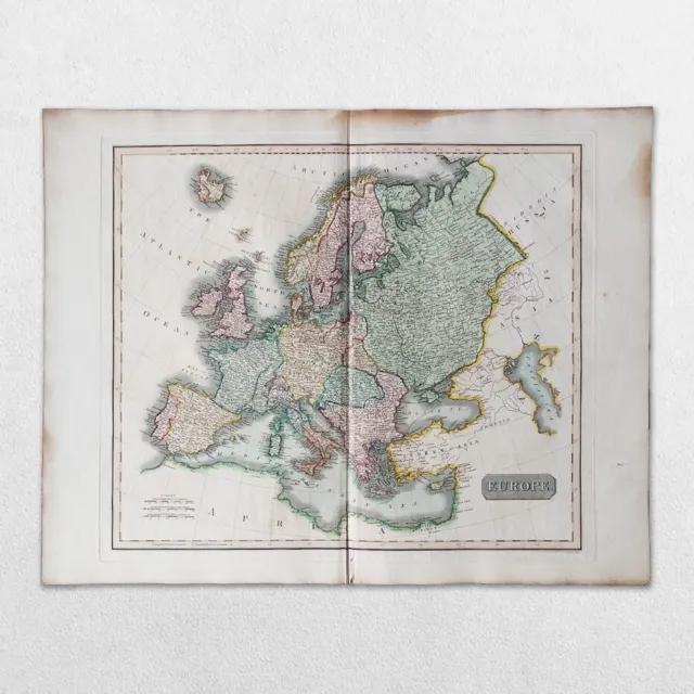Antique 19Th Century World Atlas Map John Thomson 1814 Europe