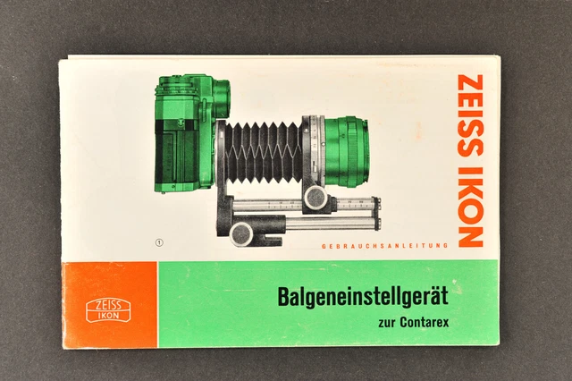 Soffietto Zeiss Ikon Contarex manuale d'uso (con fattore di estensione)
