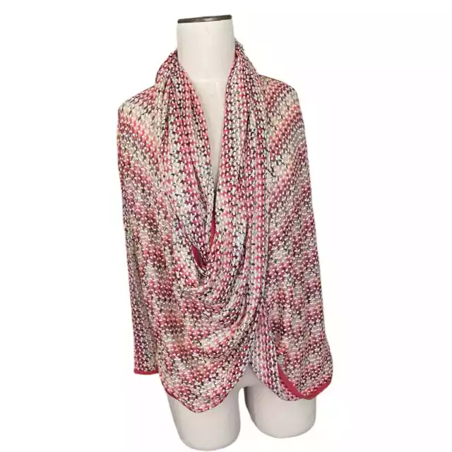 Nic & Zoe Knit Cardigan Women's M Lightweight Cotton Blend Wrap Draped Neck