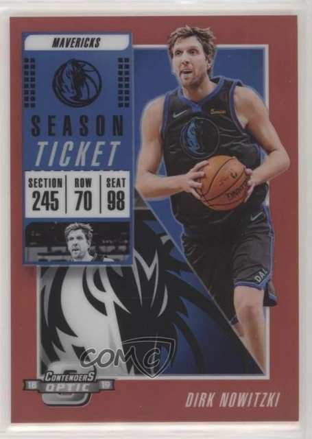 2018-19 Panini Contenders Optic Season Ticket Red Prizm Dirk Nowitzki #53 HOF