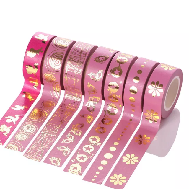 10M Multi-colour Metallic Gold Craft Washi Paper Tape Scrapbook Adhesive Sticker 2