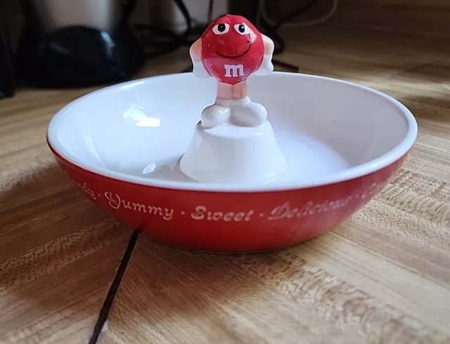 m&m's Mars Ceramic Candy Dish Bowl With Red Guy Character 2008 Collectible