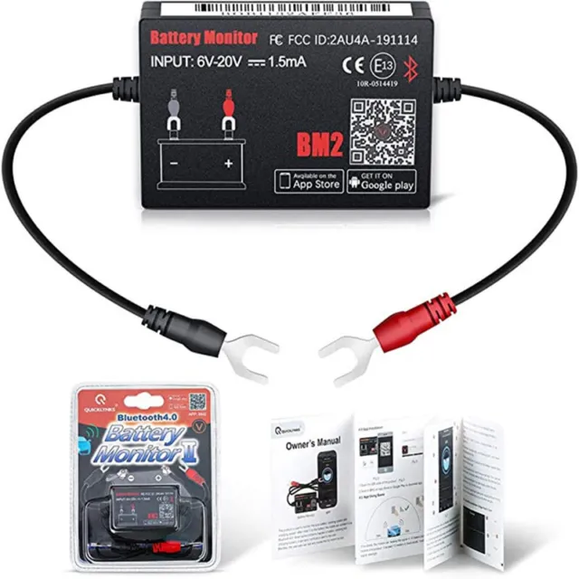 Bluetooth Battery Monitor 12V Voltage Meter Car Battery Tester LowVolt Alarm BM2 2