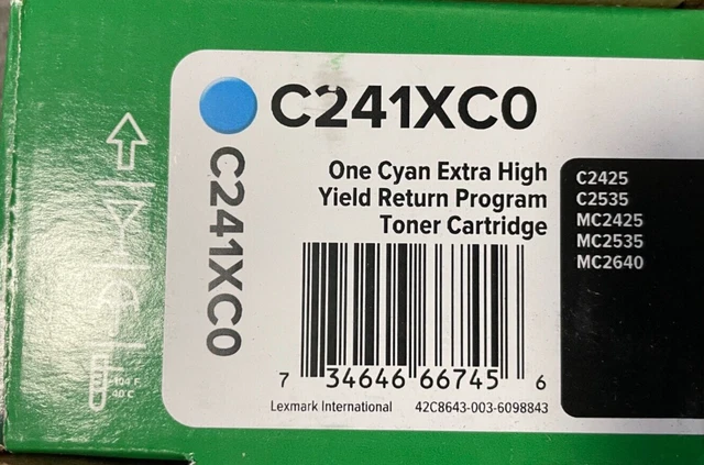 LEXMARK C241XC0 RETURN Program Extra High-Yield Toner 3500 Page-Yield ...