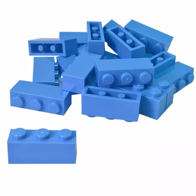 20 LEGO Brick 1 x 3 Medium Blue