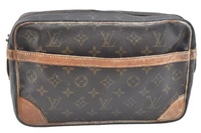 Authentic Louis Vuitton Monogram Compiegne 28 Clutch Hand Bag M51845 Junk K6845