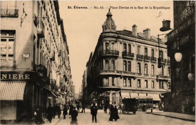 CPA St-ÉTIENNE Place Dorian et la Rue de la Republique (401007)