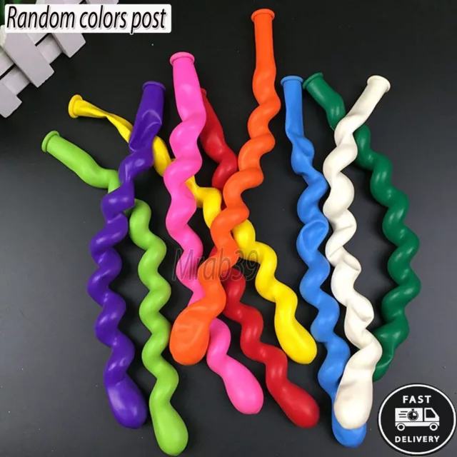 50pcs Mixed Color Spiral Long Latex Balloons Wedding Kids Birthday Party Decor