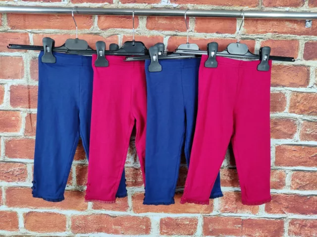 Baby Girl Bundle Age 12-18 Months 100% Matalan Leggings Set Blue Pink Twin 86Cm
