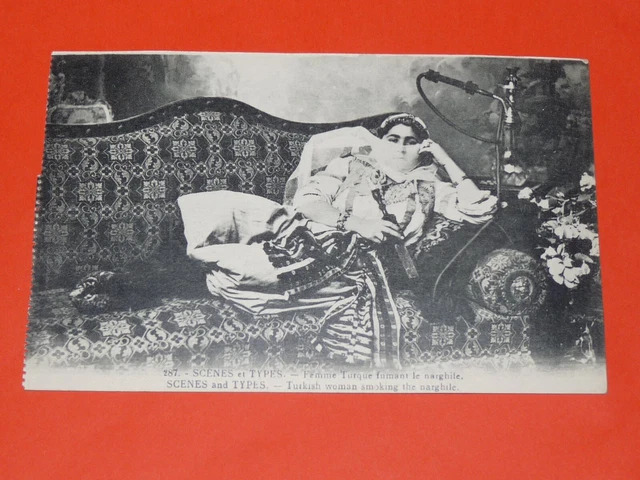 Tirage Albuminé Ancien – Syrie, Femme Au Narguilé, Circa 1880, 14x22 Cm