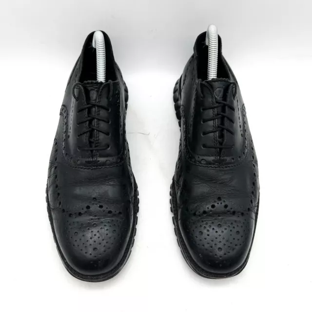 COLE HAAN ZEROGRAND Black Leather Wingtip Oxford Dress Shoes Size 7W ...