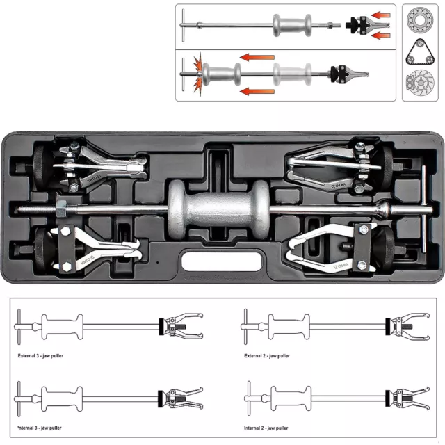 Ausbeulsatz Lagerabzieher Gleithammer Innen Außen Abzieher Set 5tlg. Radlager